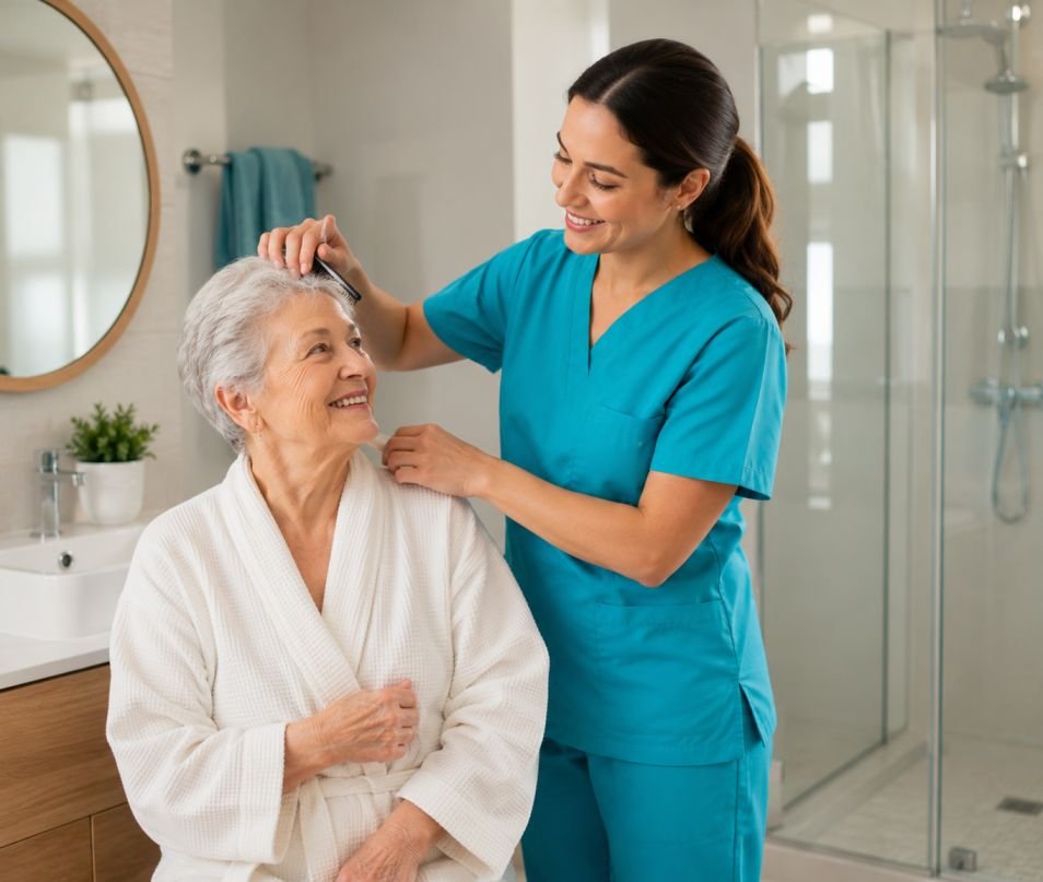 Personal Support Worker providing in-home senior care