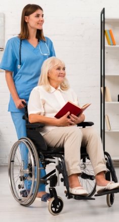 Personal support worker assisting client with daily care in Toronto